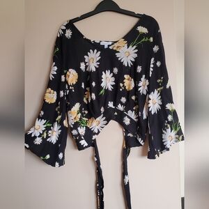 Floral Black Blouse